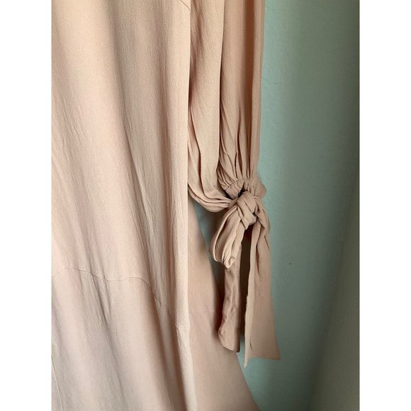 Zara trf womens size Medium maxi dress blush pink bows (see flaws) - Picture 4 of 11